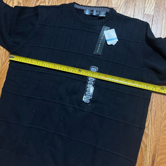 OSCAR DE LA RENTA Black Crewneck Knit Sweater XL - Picture 3 of 5